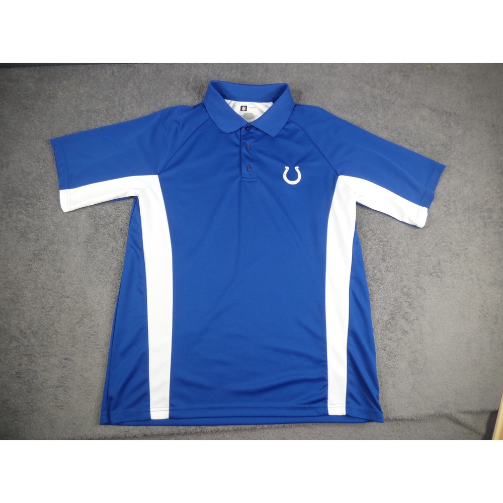 Indianapolis Colts Polo Shirt Mens XL Blue White Short Sleeve NFL Team Apparel